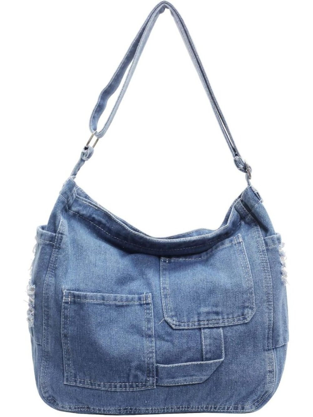 Stylish Denim Hobo Bag for Women | Blue Jean Crossbody Tote Purse | Casual Chic